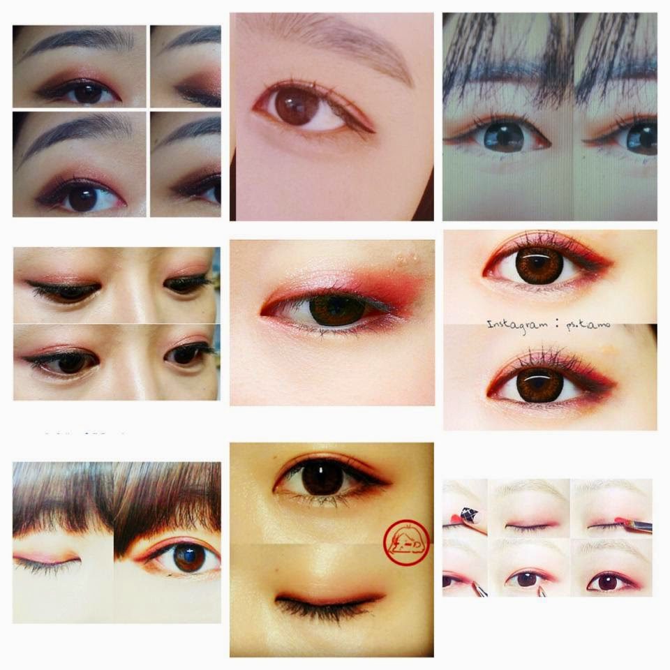 Collage of Korean eyeshadow looks from Jenny's blog