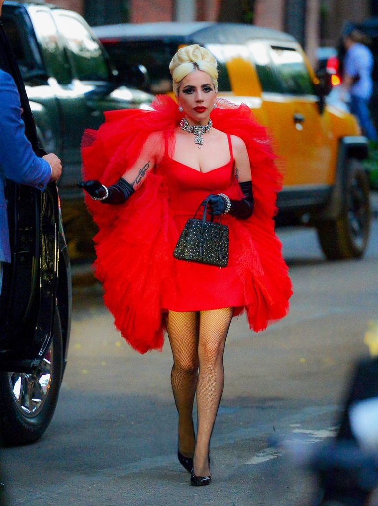 Gaga wears three different outfits