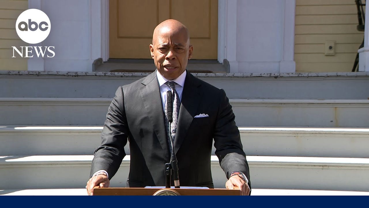 NYC Mayor Eric Adams speaks after a federal judge dismisses his corruption case