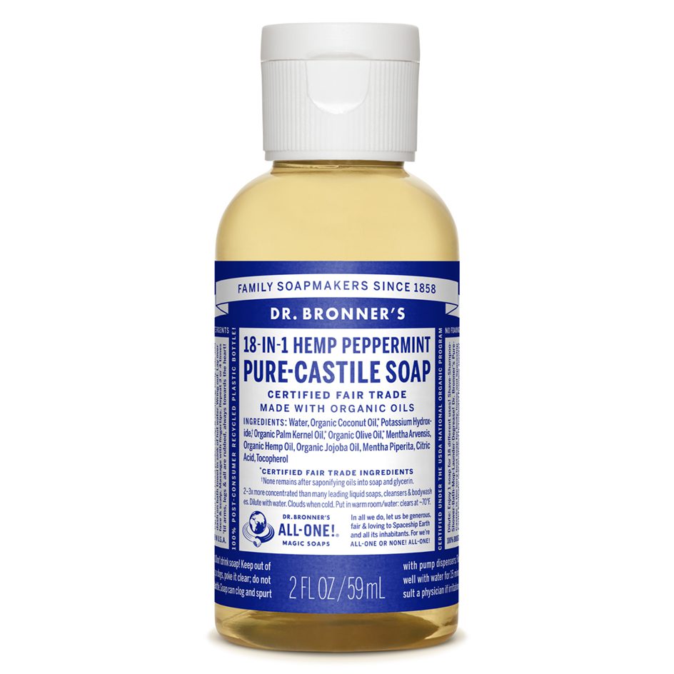 Dr. Bronner's Peppermint Pure-Castile Liquid Soap, 2 oz for $3.19