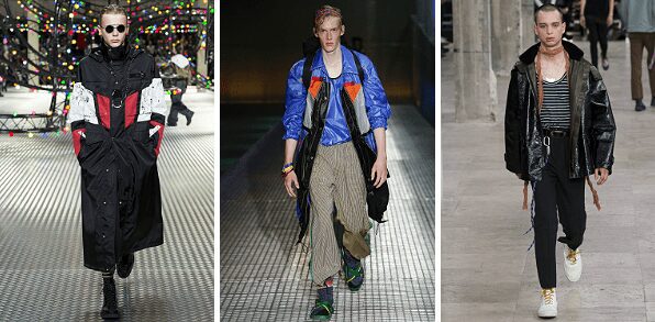 From left to right: Dior Homme, Prada, Lanvin