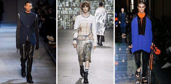 From left to right: Maison Margiela, Dries Van Noten, Balmain