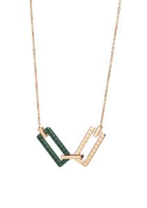 18K ETHICALLY-CERTIFIED "FAIRMINED" ROSE GOLD AND GREEN CERAMIC NECKLACE