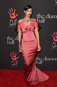 Rihanna on the Red Carpet at the First Annual Diamond Ball in Beverly Hills, California --Photo by Jason Merritt/Getty Images