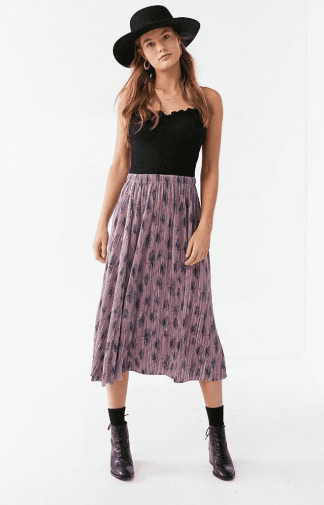 lavender pleat skirt spring 2018 trend