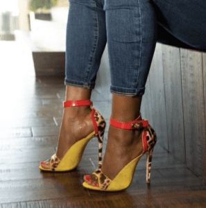 Agnes Bethel shoes in yellow and red