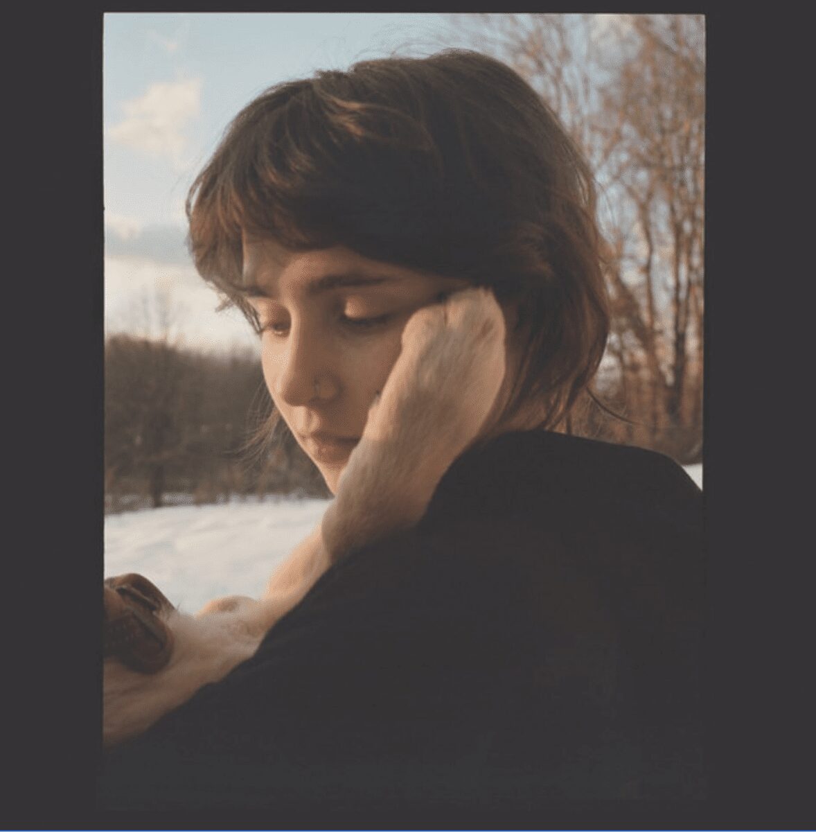 Clairo and dog Joanie on 'Sling' Album Cover (from her Instagram page)
