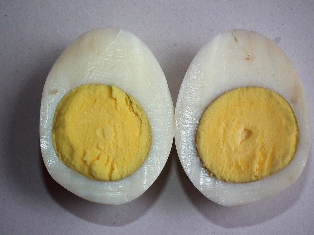 two boiled eggs.