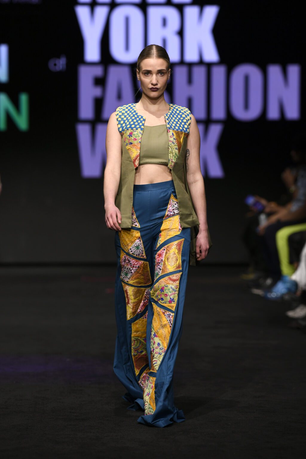 NEW YORK, NEW YORK - FEBRUARY 12: Lisa Reimer walks the runway wearing INIFD-LST India Fashion Trunk - At New York Fashion Week Powered By Art Hearts Fashion at The Ziegfeld Ballroom on February 12, 2022 in New York City. (Photo by Arun Nevader/Getty Images for Art Hearts Fashion)