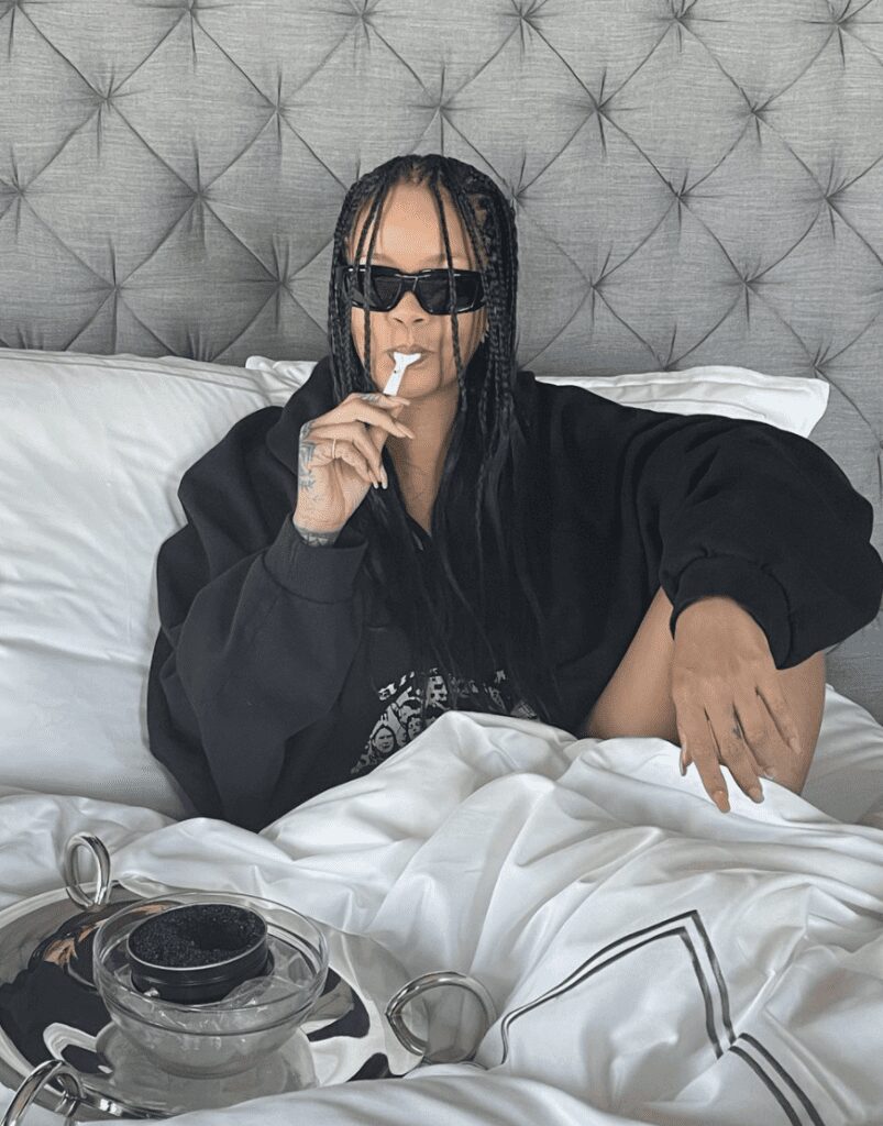 Rihanna sucking on a spoon